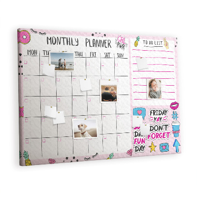 Quadro de aviso de cortiça Planejador feminino