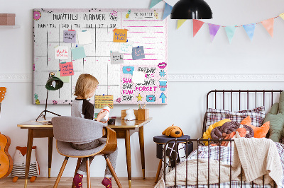 Quadro de aviso de cortiça Planejador feminino