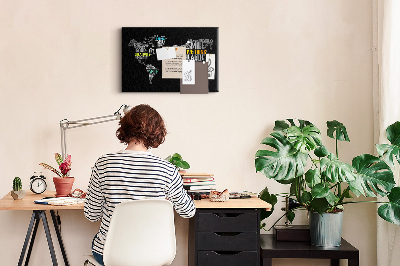 Quadro de aviso de cortiça Mapa positivo