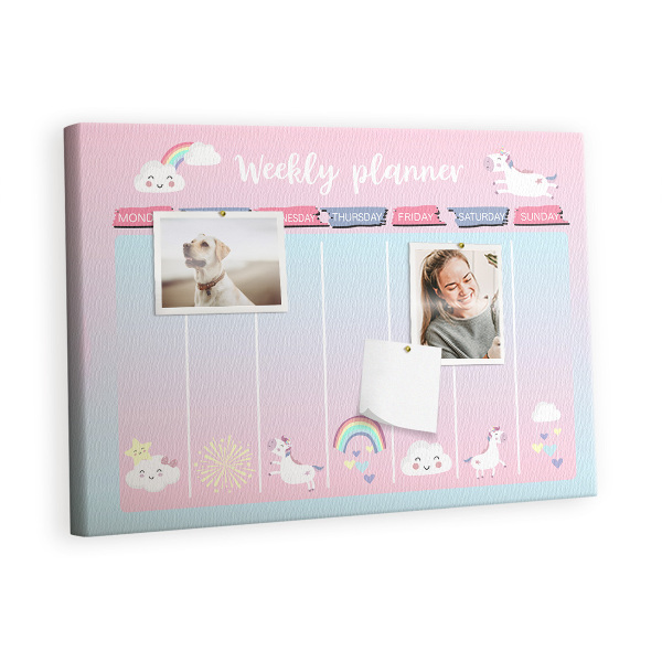 Quadro em cortiça Planejador de unicórnio