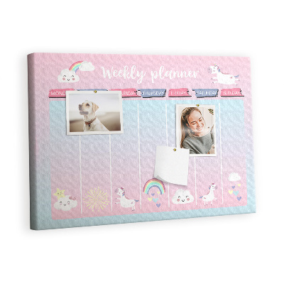 Quadro em cortiça Planejador de unicórnio