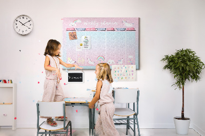 Quadro em cortiça Planejador de unicórnio