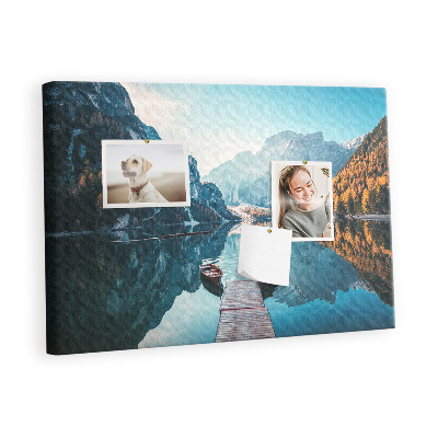 Quadro de aviso de cortiça Barcos no lago