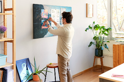 Quadro de aviso de cortiça Barcos no lago