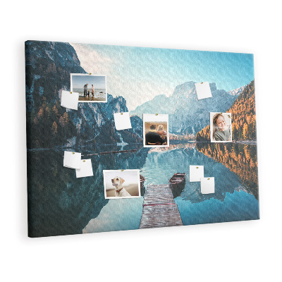 Quadro de aviso de cortiça Barcos no lago