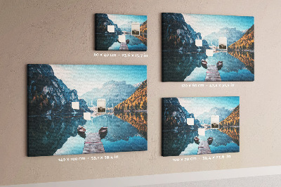 Quadro de aviso de cortiça Barcos no lago