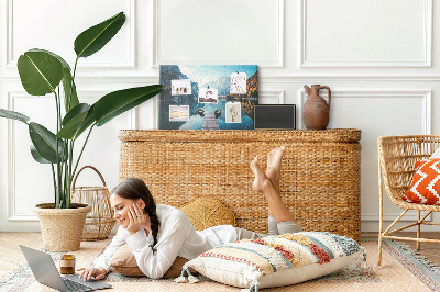 Quadro de aviso de cortiça Barcos no lago