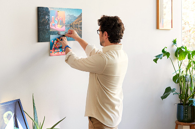 Quadro de aviso de cortiça Barcos no lago