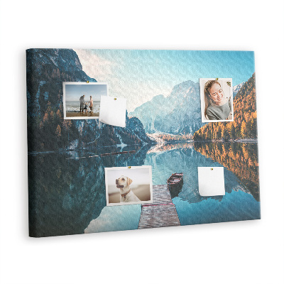 Quadro de aviso de cortiça Barcos no lago