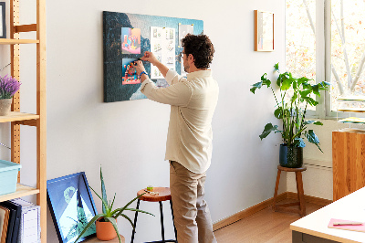 Quadro de aviso de cortiça Barcos no lago