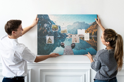 Quadro de aviso de cortiça Barcos no lago