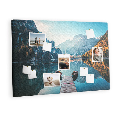 Quadro de aviso de cortiça Barcos no lago