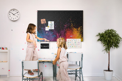 Quadro de aviso de cortiça Uma explosão de cores