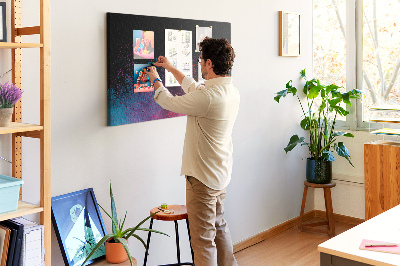 Quadro de aviso de cortiça Uma explosão de cores