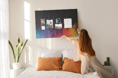 Quadro de aviso de cortiça Uma explosão de cores