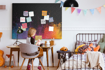 Quadro de aviso de cortiça Uma explosão de cores