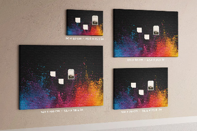 Quadro de aviso de cortiça Uma explosão de cores