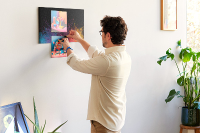 Quadro de aviso de cortiça Uma explosão de cores