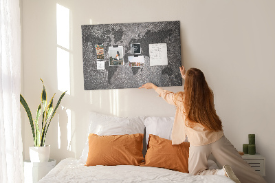 Painel em cortiça Mapa-múndi de concreto