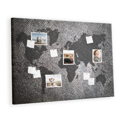 Painel em cortiça Mapa-múndi de concreto