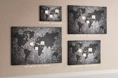 Painel em cortiça Mapa-múndi de concreto