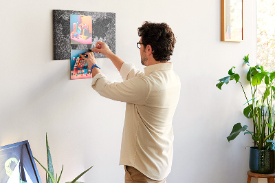 Painel em cortiça Mapa-múndi de concreto