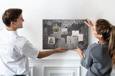 Painel em cortiça Mapa-múndi de concreto