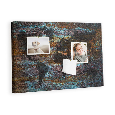 Quadro em cortiça Mapa mundial de Rust