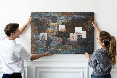 Quadro em cortiça Mapa mundial de Rust