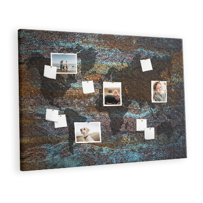 Quadro em cortiça Mapa mundial de Rust