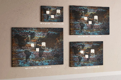 Quadro em cortiça Mapa mundial de Rust