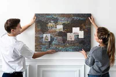 Quadro em cortiça Mapa mundial de Rust