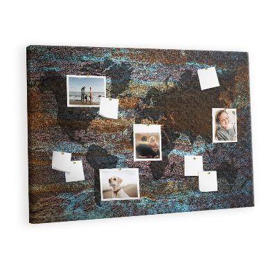 Quadro em cortiça Mapa mundial de Rust