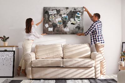 Painel em cortiça Mapa-múndi de concreto