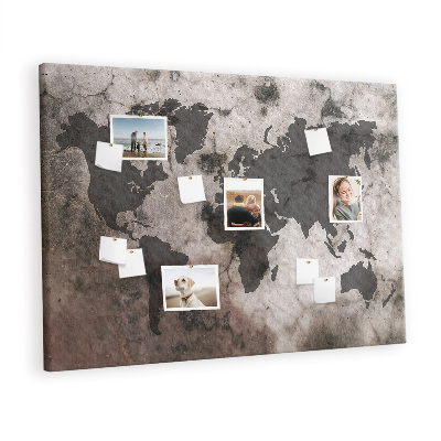 Painel em cortiça Mapa-múndi de concreto