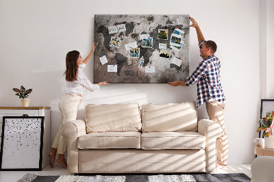 Painel em cortiça Mapa-múndi de concreto