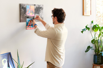 Painel em cortiça Mapa-múndi de concreto