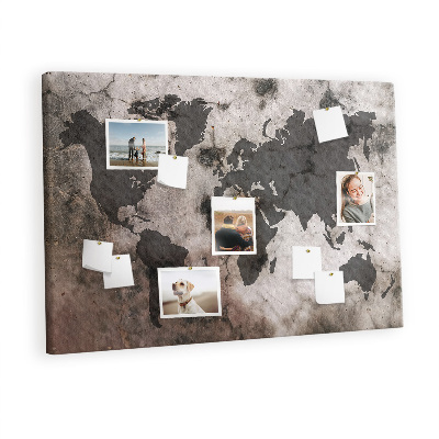 Painel em cortiça Mapa-múndi de concreto