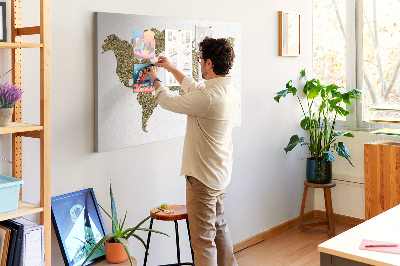 Quadro de aviso de cortiça Mapa mundial