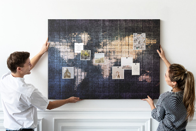 Quadro em cortiça Mapa abstrato