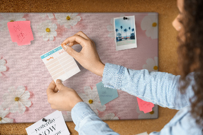Painel em cortiça Flores de margarida