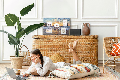 Quadro de aviso de cortiça Pôr do sol na praia