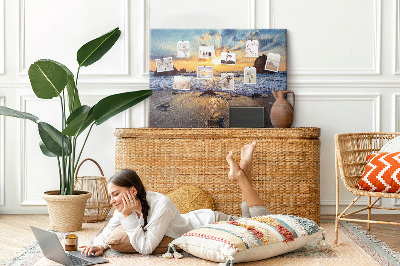 Quadro de aviso de cortiça Pôr do sol na praia