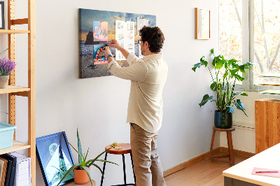 Quadro de aviso de cortiça Pôr do sol na praia