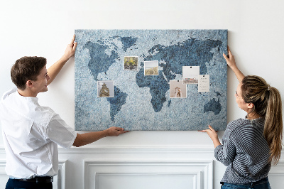 Quadro em cortiça Mapa pintado do mundo