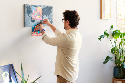 Quadro em cortiça Mapa pintado do mundo