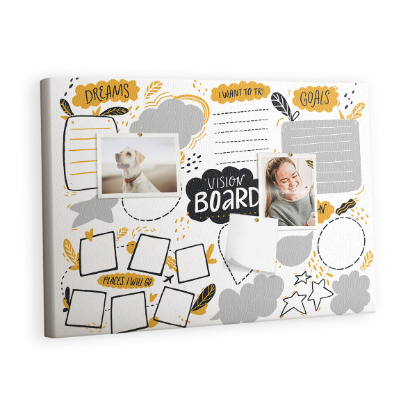 Painel em cortiça Metas de Ano Novo