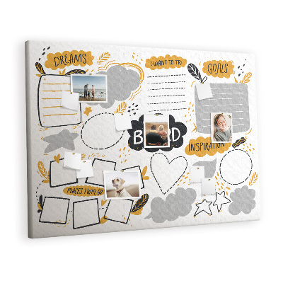 Painel em cortiça Metas de Ano Novo