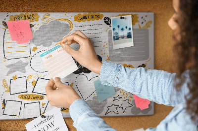 Painel em cortiça Metas de Ano Novo