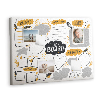 Painel em cortiça Metas de Ano Novo